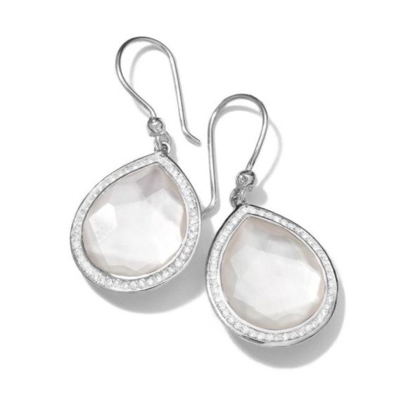 IPPOLITA Rock Candy® Double Drop Earrings in Sterling Silver IPPOLITA Silver Lollipop Earrings Mother of Pearl, Diamonds, Silver
